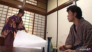 japanese teen with saggy natural tits seduces into raw creampie pounding