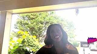 Delivery job turns into hot interracial pussy riding creampie cosplay romp