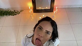 Naughty submissive neighbor gives POV anal as perfect Valentine's gift real homemade