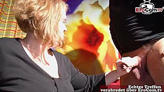 german bbw milf convinced for hot sex interview