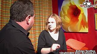 german bbw milf convinced for hot sex interview