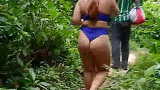 Exhibitionist Gets Tits Sucked by Stranger Deep in Forest Woods