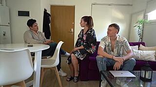 Best friend's hot brunette begs for my monster cock pounding!