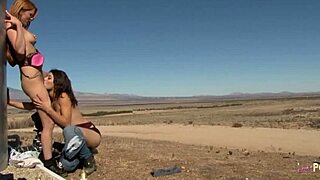 😍 big titted blonde and brunette dykes scissor lick outdoors 💦