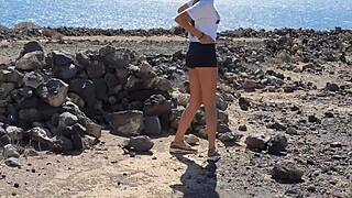 Teen Sneaks Risky Blowjob After Public Piss at Camp