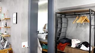 Amateur brazilian blonde takes big cock deep anal from lover caught in bedroom