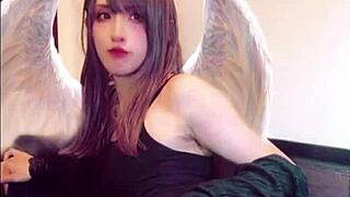 angelic ladyboy strokes growing cock live on cam