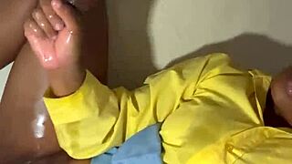 i milk monster cock on desk spurting cum over lactating tits