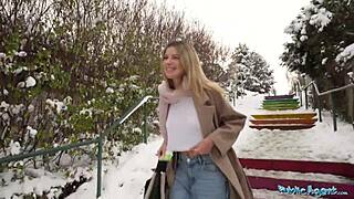 picture this cute blonde student riding big cock outdoors in public pov secrecy