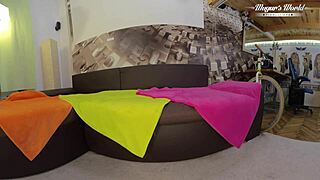 Hairy Christina Santes takes monster cock deep while Mugur stretches her big pussy lips wide open