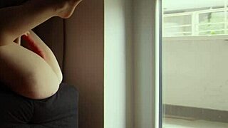 i flash my wet pussy to neighbors during close-up masturbation show