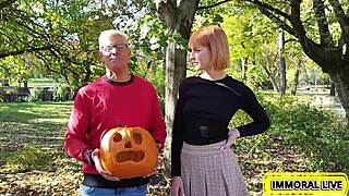 Humiliated redhead cum slave gangbanged hard by old men in vengeful creampie orgy