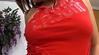 Brunette gags on deepthroat face fuck choking till cum floods her mouth in tattooed European suck session