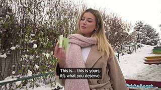 picture this cute blonde student riding big cock outdoors in public pov secrecy