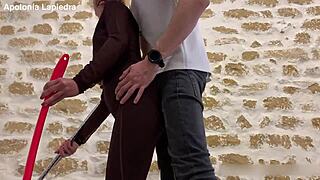 oh fuck me rough with that big cock while i clean tommy, apolonia loves it