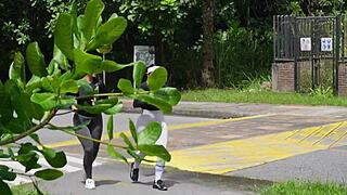 trainer pounds my ass while my friend's totally distracted 😈🍑