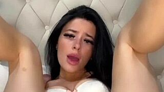 American student teases with solo webcam play and squirting