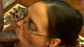 Desperate ebony milf gags deep on massive black cock choking roughly with wet slurps