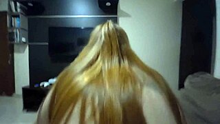 redhead milf takes doggy creampie on the couch