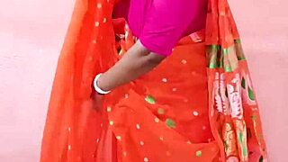 Curvy BBW Brunette Stuns in Elegant Traditional Saree Pose