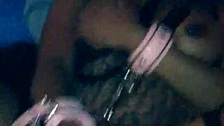 hidden cam catches ebony beauty drilled deep by maledom with dildo toys!