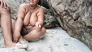 Daring Exhibitionist Strips Naked at Abrico Nudist Beach Crowded