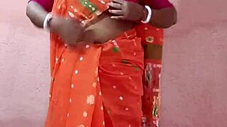 Curvy BBW Brunette Stuns in Elegant Traditional Saree Pose