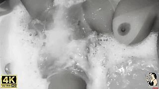 Intense Milf Teacher Pussy Rub in Bubble Bath