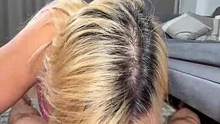 Blonde cougar meets stud at nightclub and takes him home for doggystyle pounding