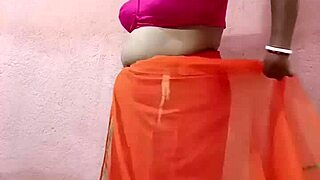 Curvy BBW Brunette Stuns in Elegant Traditional Saree Pose