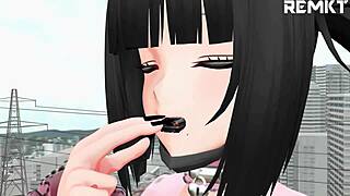 Giantess mmd anime babe rampages with lustful insertions stretching everything in wild hentai fetish frenzy
