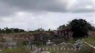 pornstar gets fucked hard outdoors in the bush