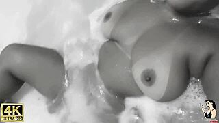 Intense Milf Teacher Pussy Rub in Bubble Bath