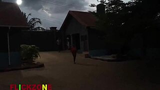 oiled ebony neighbor with huge natural tits and big ass gets fucked hard up close