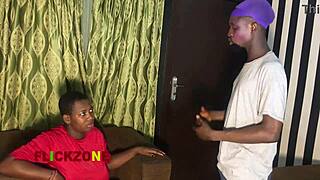 oiled ebony neighbor with huge natural tits and big ass gets fucked hard up close