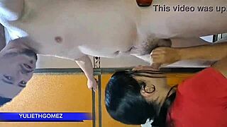 i give epic blowjob at gym while trainer watches casero real 😏💦