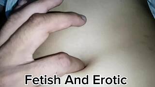 Deep navel massage fetish explores her soft belly curves