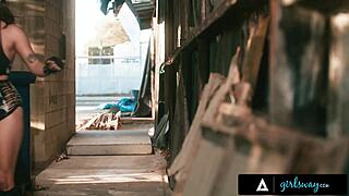 Hey, ready for Girlsway's 10-lesbian rough fisting gangbang with strap-on squirting?