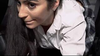 Hot Latina Braces Teen Car Creampie Fuck