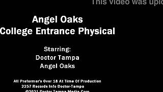 dr tampa gives petite latina angel oaks intense university entrance physical with latex gloves vibrator spreading orgasm