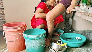 Desi mature pounds neighbor with monster cock rough