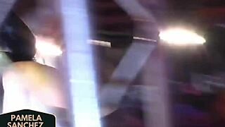 PAMELA SANCHEZ AND BABES DELIVER BOLD LESBIAN FUCK AT EROTIC FESTIVAL