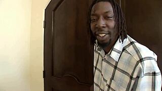 White slut moans wildly on big black cock in wet interracial anal