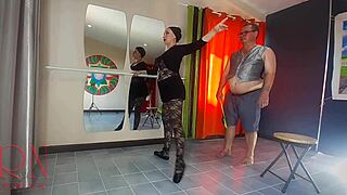 Spank That Ballerina Ass! Teacher Face Fucks Regina Noir in Fishnets!