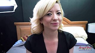 wanna see busty blonde keyton suck dick while fingering wet ass?