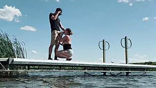 Almost Caught in Thrilling Lakeside Public Encounter