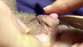 extreme closeup on throbbing big clit pulsing through intense orgasm