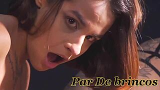 two skinny brazilian latinas dance in lingerie before giant toy play