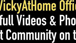 Vicky Vette Toys Her Pussy Before Big Tit Cumshot Blast