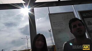 tricky pickup guy bangs hot chick for cash after accommodation tease